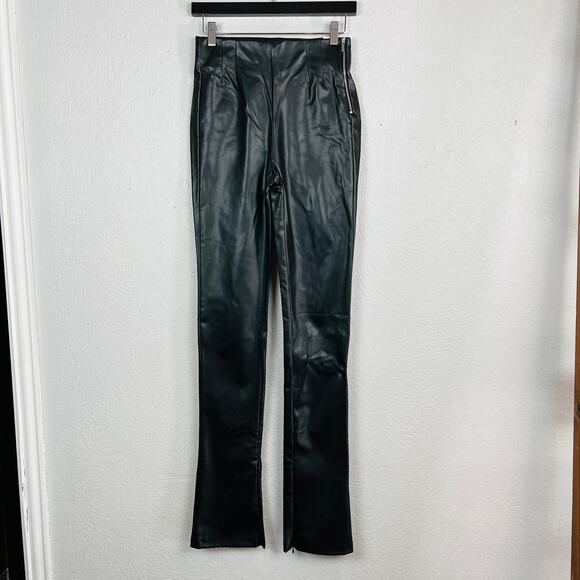 NEW! Zara Faux Leather Hi Rise Legging Black Side Zip Ankle - S - Picture 7 of 7